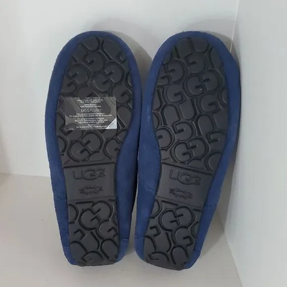 UGG Ascot Slipper Deep Ocean Suede Wool Comfort Loafer Men's US 8/ EU 41 NIB